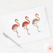 Coral Color Flamingos Rechthoekige Sticker (Envelop)
