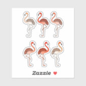 Coral Color Flamingos Sticker (Vel)
