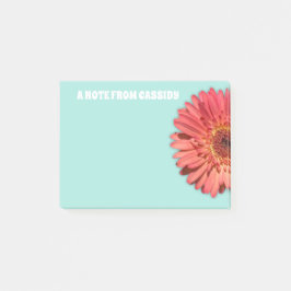 Coral Colored Gerbera Daisy Photo Mint Green Post-it® Notes