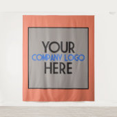 Coral Company Zakelijke Beurs Logo Achtergronddeco Wandkleed (Voorkant)