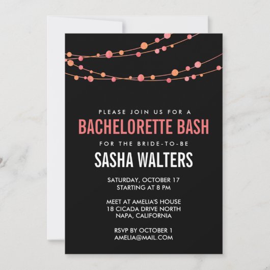 Coral Confetti Bachelorette Kaart (Voorkant)