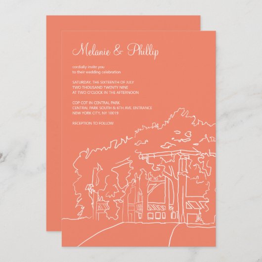 Coral Cop Cot Central Park Weddenschap Kaart (Voorkant / Achterkant)