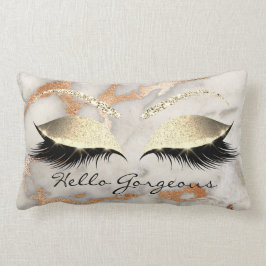 Coral Copper Marble Makeup Lashes Roos Kussen