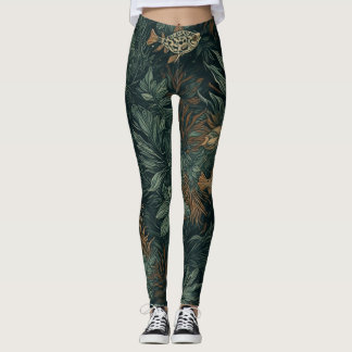Coral Cosmos Drift - Leggings