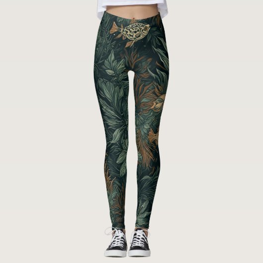 Coral Cosmos Drift - Leggings (Voorkant)
