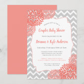 Coral Couples Baby shower Uitnodiging (Voorkant / Achterkant)