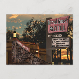 Coral Court Motel Route 66 American Retro Briefkaart