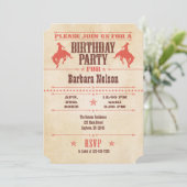 Coral  Cowboy Birthday Kaart (Staand voorkant)