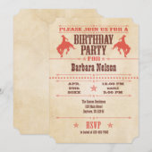 Coral  Cowboy Birthday Kaart (Voorkant / Achterkant)