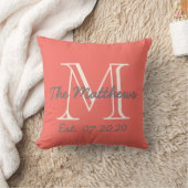 Coral Cream Family Monogram Kussen (Deken)