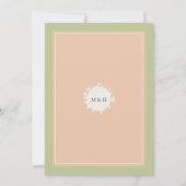 Coral & Cream Filigree Elegant Wedding Invitation Kaart (Achterkant)