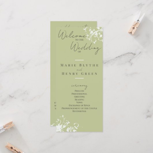 Coral & Cream Filigree Elegant Wedding Programme (Voorkant / Achterkant in situ)