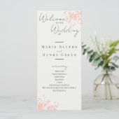 Coral & Cream Filigree Elegant Wedding Programme (Staand voorkant)