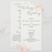 Coral & Cream Filigree Elegant Wedding Programme (Voorkant / Achterkant)