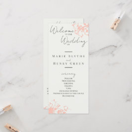 Coral & Cream Filigree Elegant Wedding Programme
