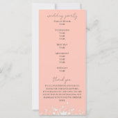 Coral & Cream Filigree Elegant Wedding Programme (Achterkant)