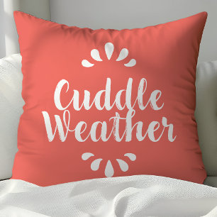 Coral Cuddle Weer Citaat Kussen