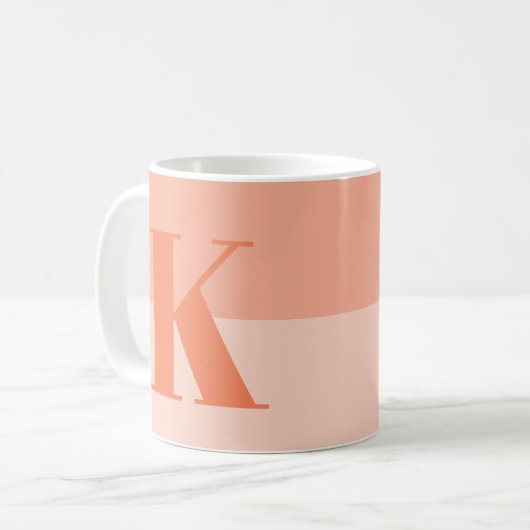 Coral Custom Monogram Koffiemok (Voorkant links)