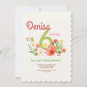 Coral Daisies Uitnodiging (Voorkant)