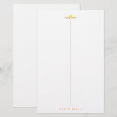 Coral Daisy Briefpapier (Voorkant / Achterkant)