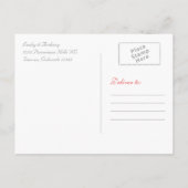 Coral Daisy Grey Damask Bruiloft Save the Date Aankondigingskaart (Achterkant)