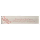 Coral Damask Dragonfly Wedding Naambordje (Voorkant)