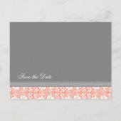 Coral Damask Save the Date Wedding Briefkaarten (Achterkant)