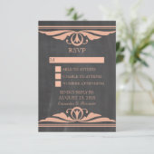 Coral Deco Chalkboard Response Kaart (Staand voorkant)