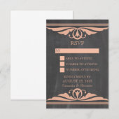 Coral Deco Chalkboard Response Kaart (Voorkant / Achterkant)