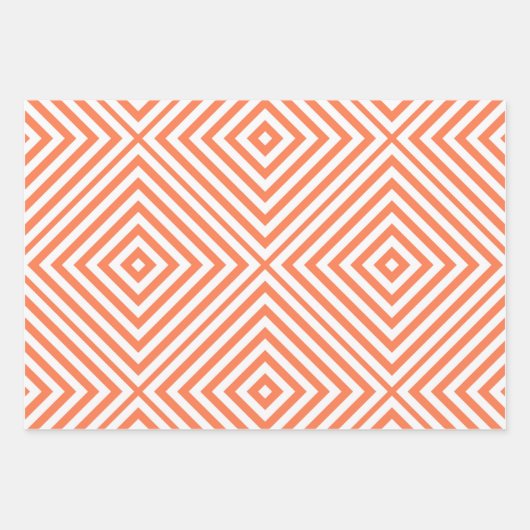 Coral Diamond Chevron inpakpapier vellen (Voorkant 2)