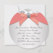 Coral Diamonds Coral verjaardagsfeestje Kaart (Achterkant)