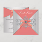 Coral Diamonds en Coral verjaardagsfeestje Kaart (Voorkant / Achterkant)