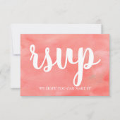 Coral Dreams Waterverf Wedding RSVP-kaart Kaart (Voorkant)