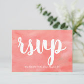 Coral Dreams Waterverf Wedding RSVP-kaart Kaart (Staand voorkant)