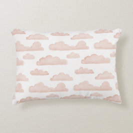 Coral Dreamtime Waterverf Clouds Accent Pillow Kussen
