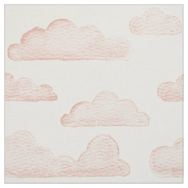 Coral Dreamtime Waterverf Clouds Fabric Stof