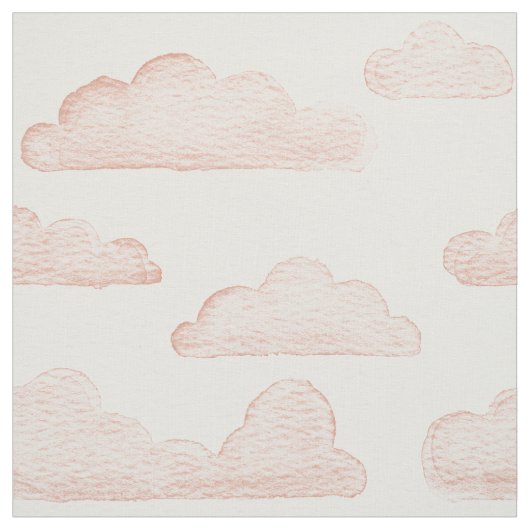 Coral Dreamtime Waterverf Clouds Fabric Stof (Swatch)