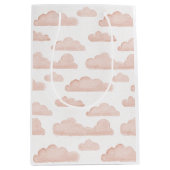 Coral Dreamtime Waterverf Clouds Gift Bag Medium Cadeauzakje (Voorkant)