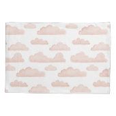 Coral Dreamtime Waterverf Clouds Kussensloop (Achterkant-Links)