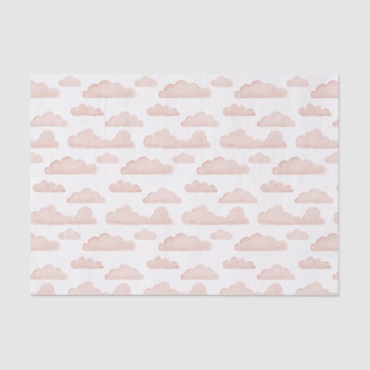 Coral Dreamtime Waterverf Clouds Tissue Paper Tissuepapier (Voorkant)