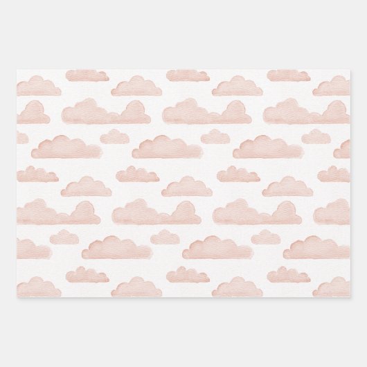 Coral Dreamtime Waterverf Clouds Wrapping Paper (Voorkant 2)