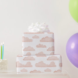 Coral Dreamtime Waterverf Clouds Wrapping Paper Cadeaupapier