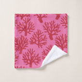 Coral Drift Red Pink Bad Handdoek (Wasdoekje)