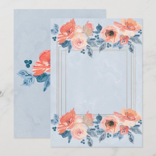 Coral Dusty Blue Gold zal mijn Bridesmaid zijn Kaart (Voorkant / Achterkant)