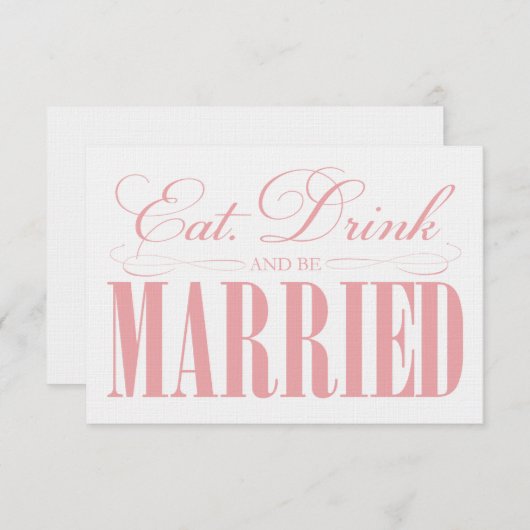 Coral Eat, Drink & trouwen | Behuizing Informatiekaartje (Voorkant / Achterkant)