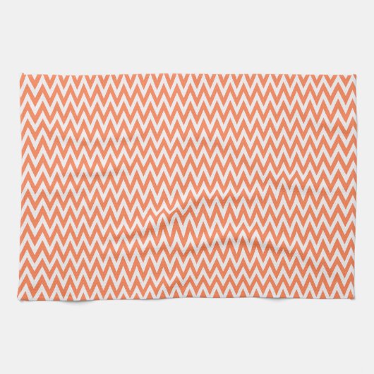 Coral Elegant Chevron Design Theedoek (Horizontaal)