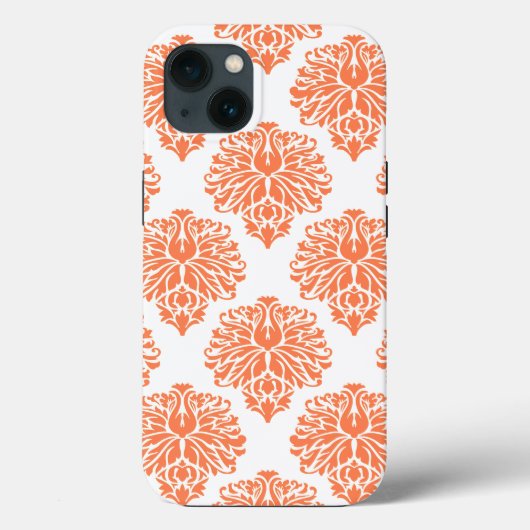 Coral Elegant Damask Case-Mate iPhone Case (Achterkant)