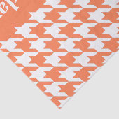 Coral Elegant Houndstooth met aangepaste tekst Tissuepapier (Detail)