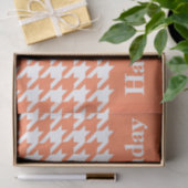 Coral Elegant Houndstooth met aangepaste tekst Tissuepapier (Geschenk)