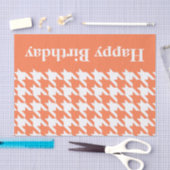 Coral Elegant Houndstooth met aangepaste tekst Tissuepapier (Craft)